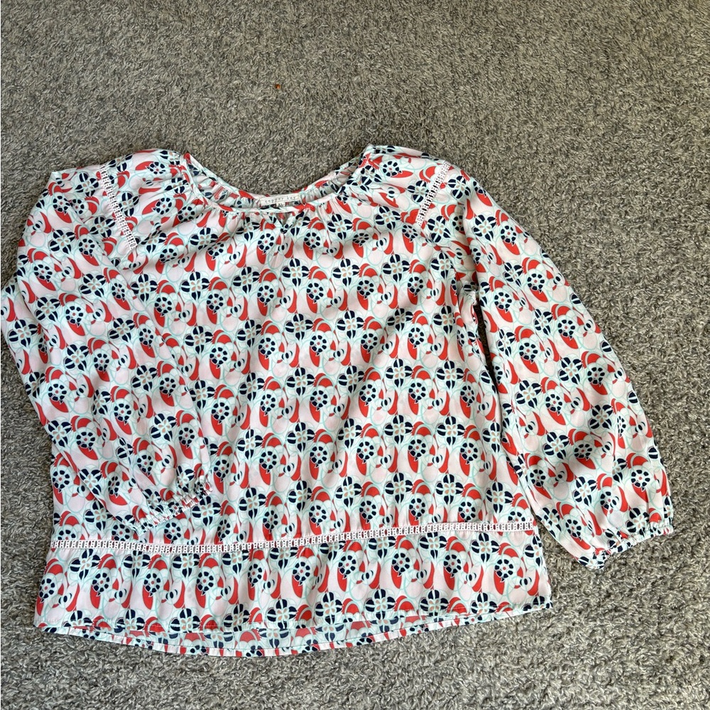 Copper Key Women's Blouse - Red, Black, and White Pattern - Picture 1 of 9